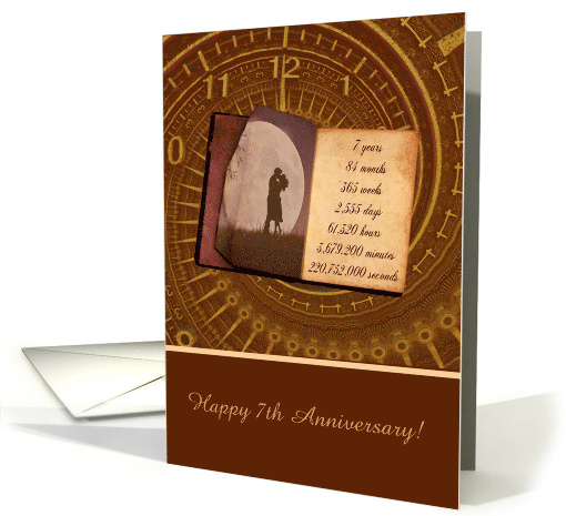 7th Year Anniversary Spouse, Year Conversion, Custom Text card