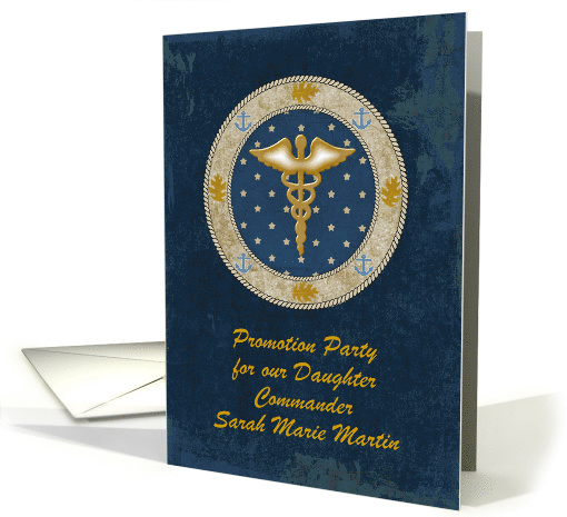 Navy Promotion Party Invitation for Daughter, Custom Text card