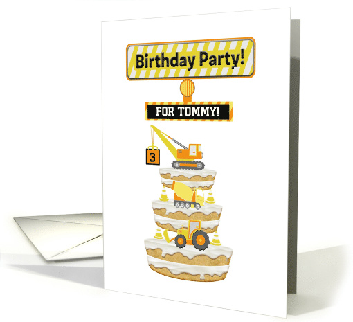 Construction Birthday Party Invitation, Equipment Cake... (1597714)