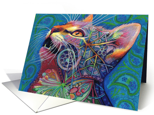 Colorful cat meow card (1013657)
