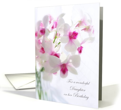 Birthday Daughter - white Orchids card (806870)