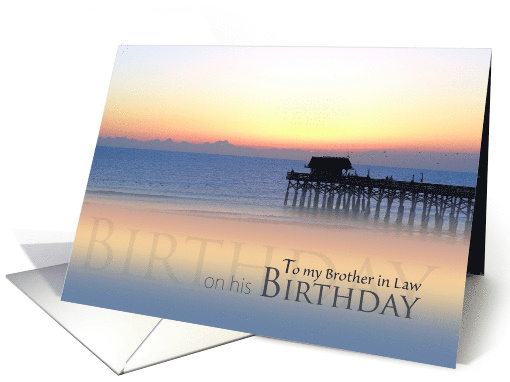 To My Brother in Law on his Birthday with Beach and Sunrise card