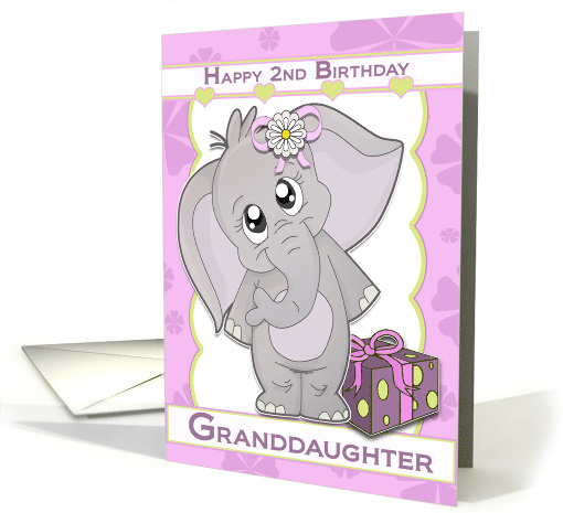 Happy 2nd Birthday Granddaughter with Cute Elephant card (918242)