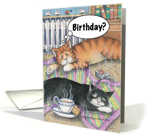 Cats 'NAP' Birthday Blanket (Bud & Tony) card (802338)