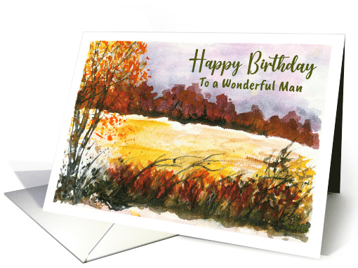 Fall Tree Scene Birthday Greeting Card: hand painted watercolor fall  landscape birthday card — Cafe Notes + Company