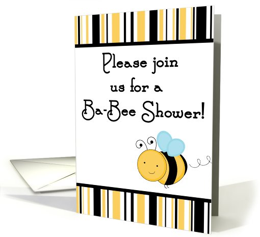 Baby Shower Invitation, Buzzing Honey Bumble Bee card (750687)