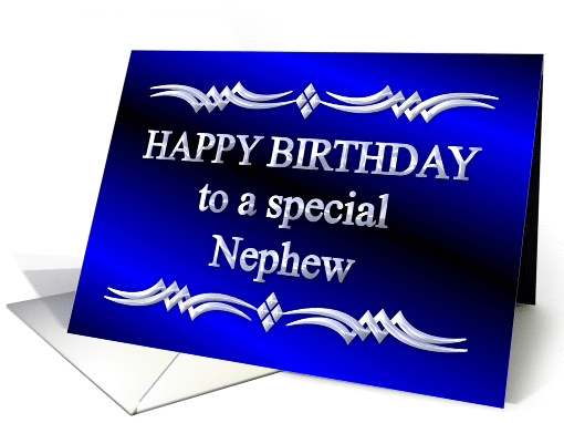 Happy Birthday Nephew Blue and Silver card (1149262)