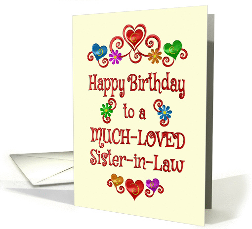 Happy Birthday Sister-in-Law Hearts and Flowers card (1422846)