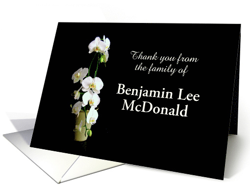 Thank you Sympathy White orchids, Custom Text card (1404380)
