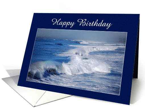 Happy Birthday Rainbow Over Ocean Waves card (556144)