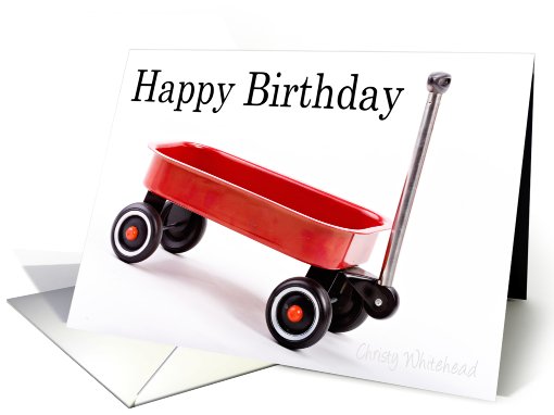 Happy Birthday, missing you -Red wagon card (416728)