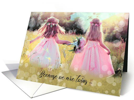 Encouragment for Twin Sister Two Girls in a Meadow card (823087)