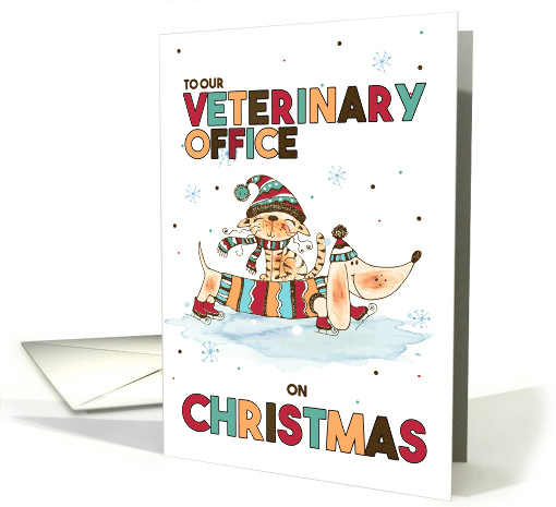 for the Veterinarian on Christmas Wiener Dog and Cat card (940031)