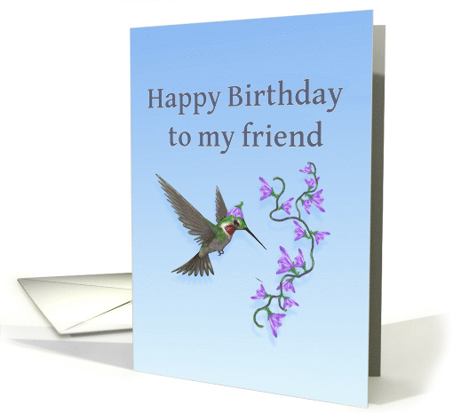 Happy Birthday Friend Ruby Throated Hummingbird card (1033907)