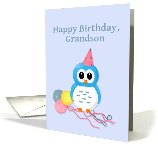Happy Birthday Grandson with Cute Owl card (1073612)