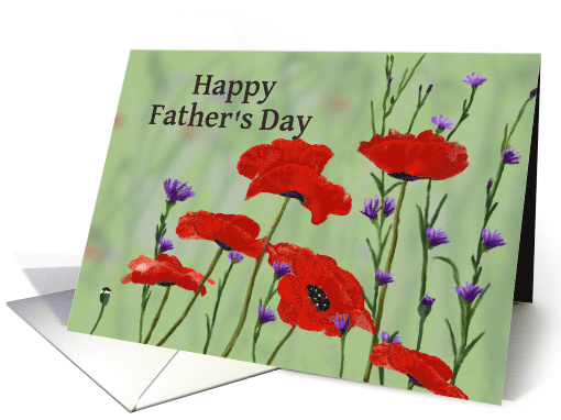 Happy Father's Day Dad ,Poppies and Bachelor Buttons card (1087318)