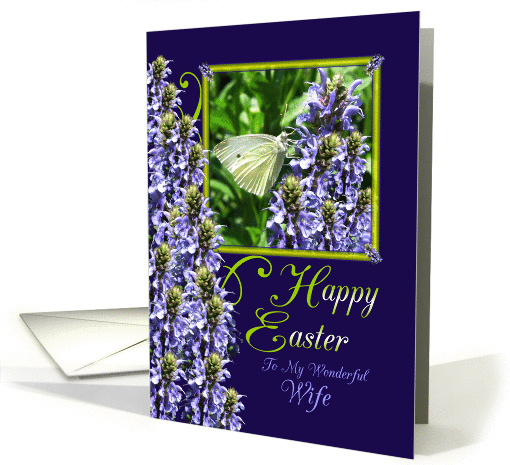 Easter Butterfly Garden Greeting For Wife card (917779)