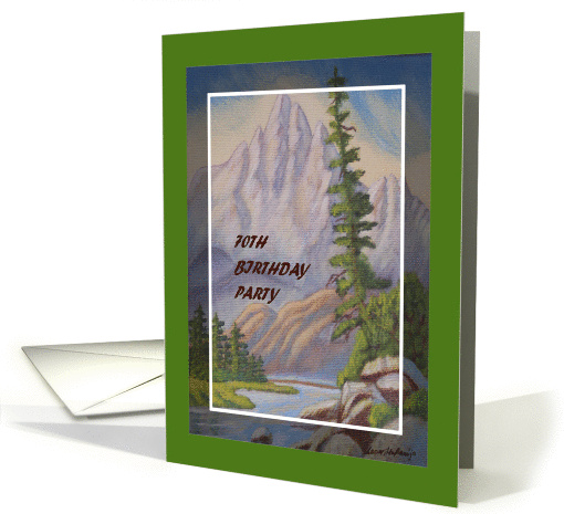 70th Birthday Party Invitation Rugged Mountain card (467109)