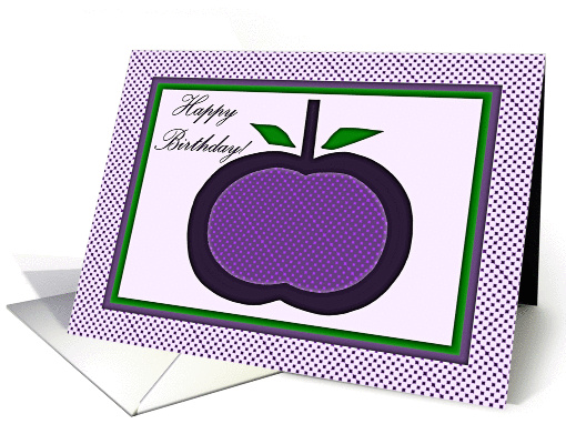 Happy Birthday for Mutual Birthday, Purple Fancy Apple card (912219)