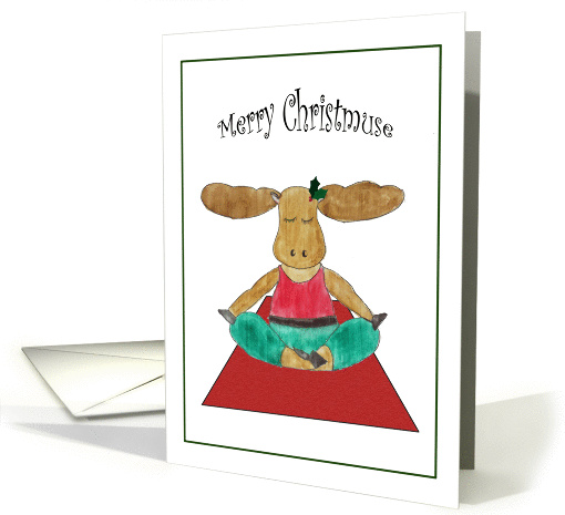 Merry Christmuse - Moose Practicing Yoga card (850071)