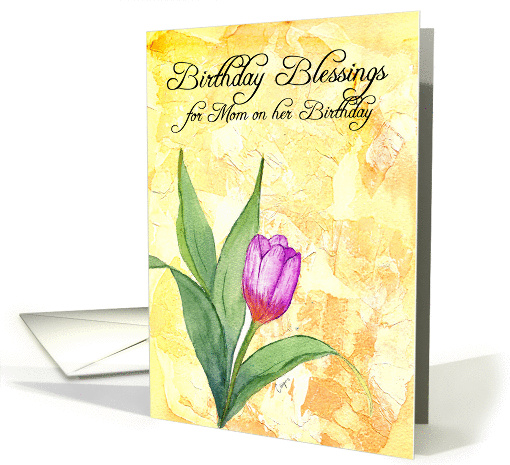 Birthday Blessing for Mom - Purple Tulip card (913933)