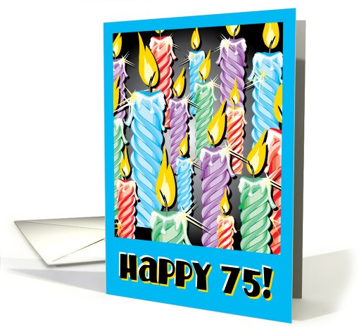 Sparkly candles -75th Birthday card (454656)
