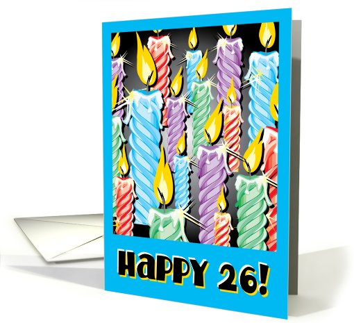 Sparkly candles -26th Birthday card (454934)