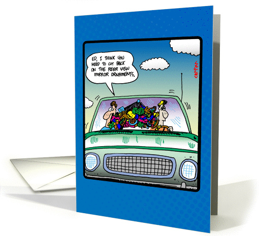 Guys cruising in car with swag- go overboard on your birthday! card