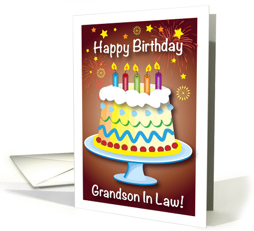 Cards Direct | Birthday Card Age 18 Grandson, Cake & Candles