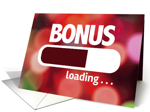 Holiday bonus for employees, computer loading feature card (1457204)