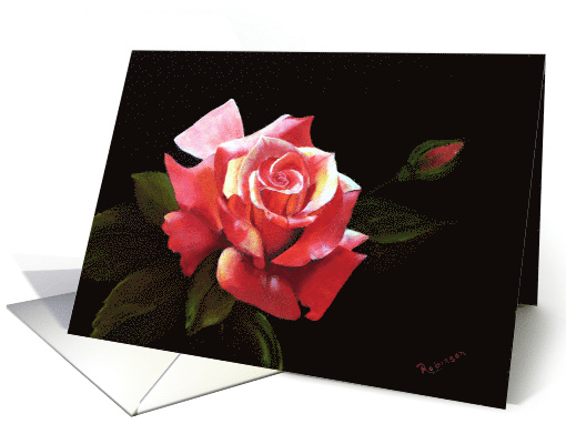 Birthday Sammie's Pink Rose with Bud card (500821)