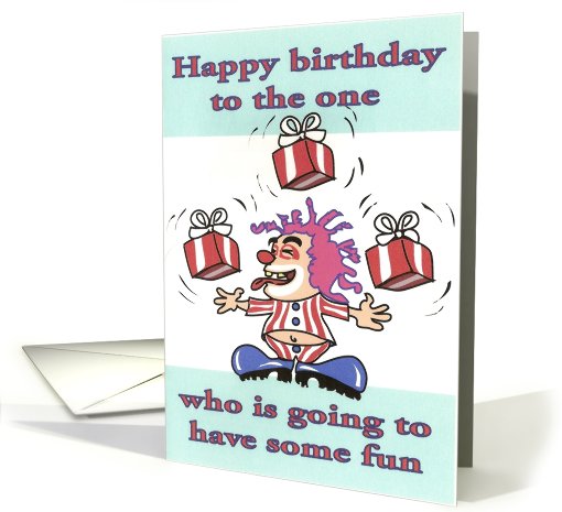 Juggling Birthday Clown card (462555)
