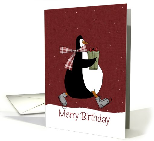 Penguin Gift Birthday at Christmas card (721952)