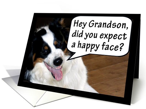 Snarly Face Missing You Grandson card (480771)