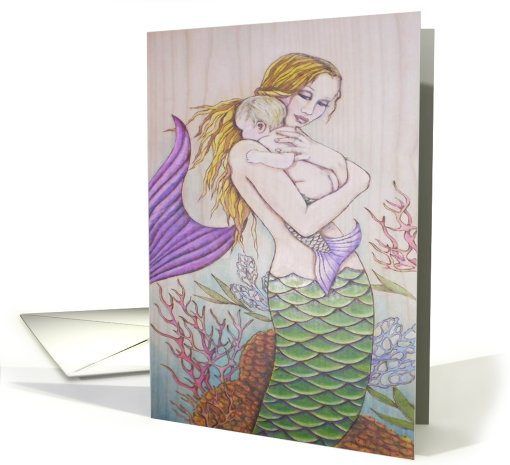 Mermaid Mother Baby card (476898)