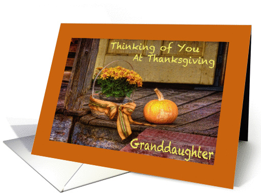Thinking of Granddaughter at Thanksgiving, Basket of Mums,... (957977)