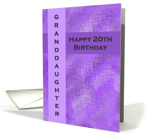 Happy 20th Birthday Granddaughter card (713982)