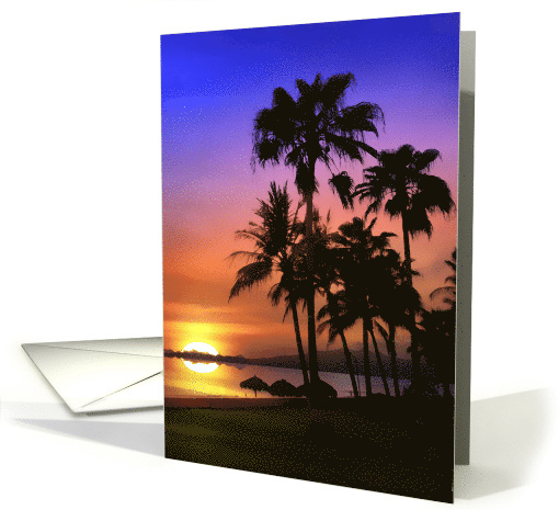 Tropical Pariadise Birthday Island Palm Tree card (943067)