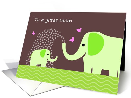 Cute Mother's Day Elephants card (913475)