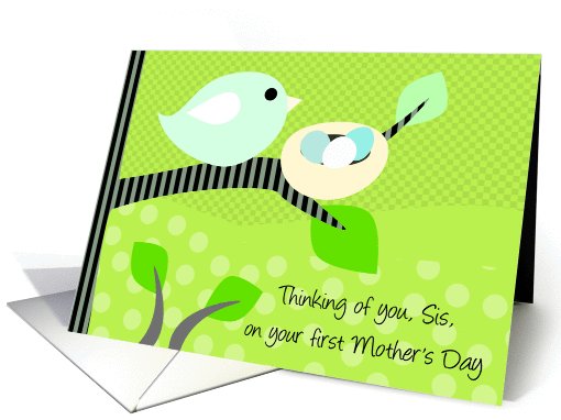 Sister's First Mother's Day Bird & Nest card (962383)