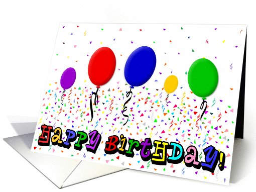Happy Birthday Balloons card (503286)