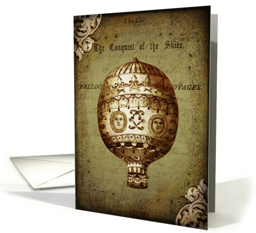 Vintage Hot Air Balloon- Any Occasion card (847919)