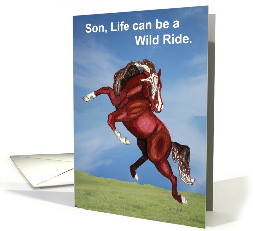 Wild Spooking Horse Encouragement to Son card (517948)