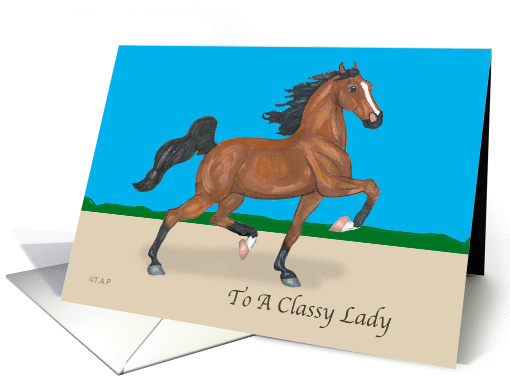 Classy Lady and Friend Horse Birthday card (548029)