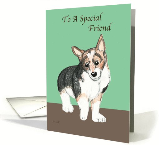Corgi Dog Special Friend Birthday card (553548)