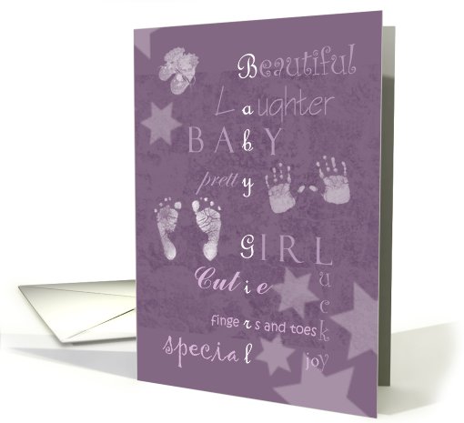 1st Birthday Girl Wishes card (578783)