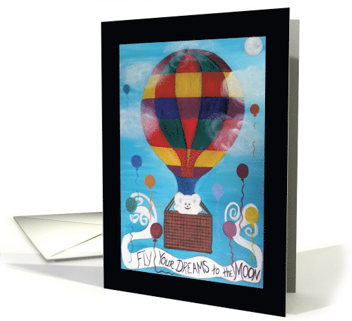 Hot Air Balloon Teddy Bear Thinking of You Grandson card (1431276)