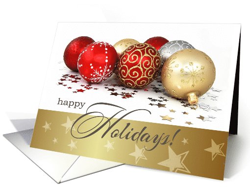 Happy Holidays Card for Neighbor with Christmas Ornaments card
