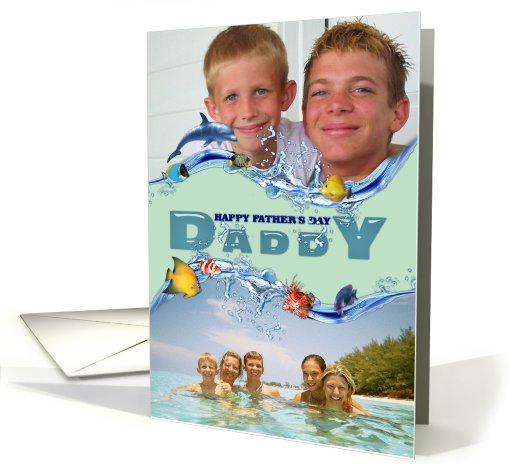 Happy Father's Day Seafoam Under the Sea Photo card (928227)