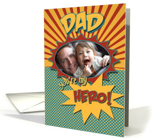 Happy Birthday Comic Book Hero Dad Photocard card (931490)